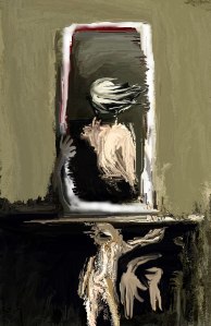 white frame or coffin